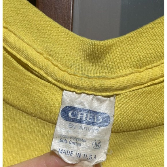 Myers Rum Vintage Ched by Anvil Yellow Single Stitch T-Shirt Shirt Tee Size Med - Picture 5 of 8